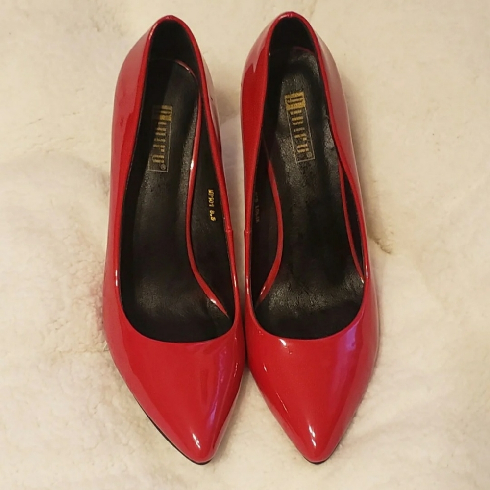 Women's red 3 inch high heels 8.5
